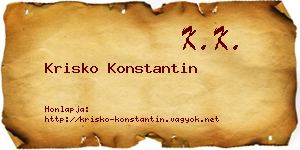 Krisko Konstantin névjegykártya